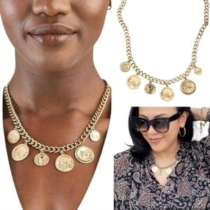 NIB Heritage Coin Charm Gold Necklace